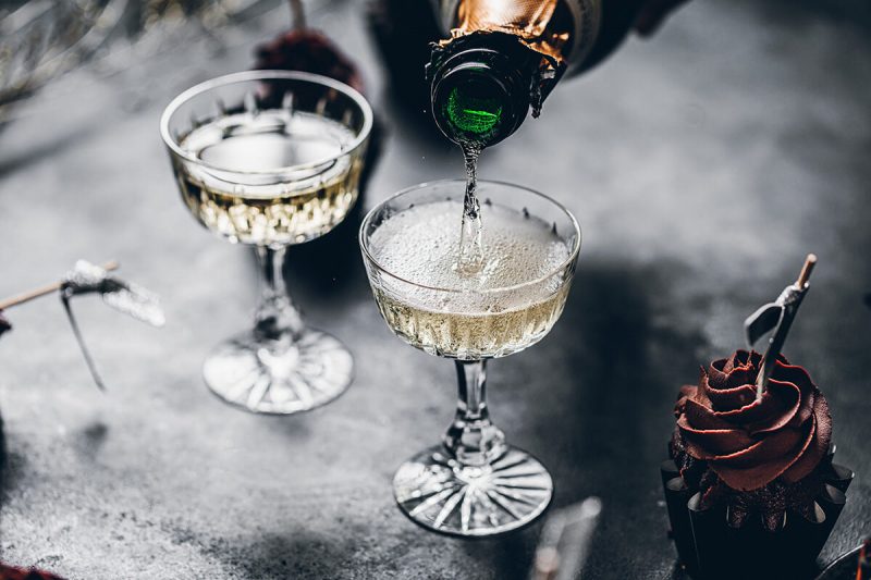 Pouring champaign into glass