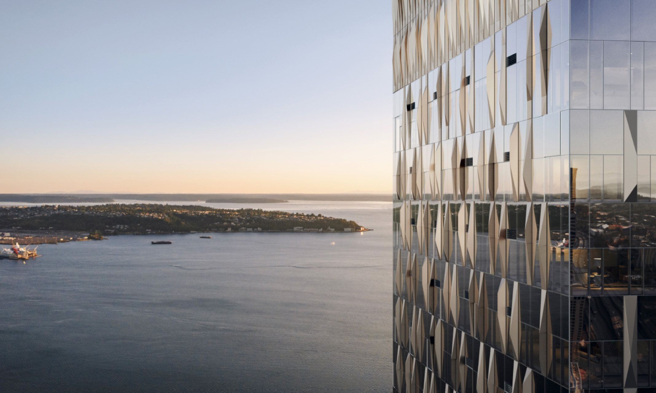 View of the Building and Puget Sound